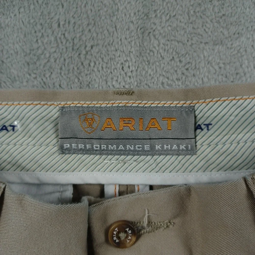 Ariat Pants Mens 33x28 Brown Performance Khaki Chino‎ Pockets Preppy Workwear